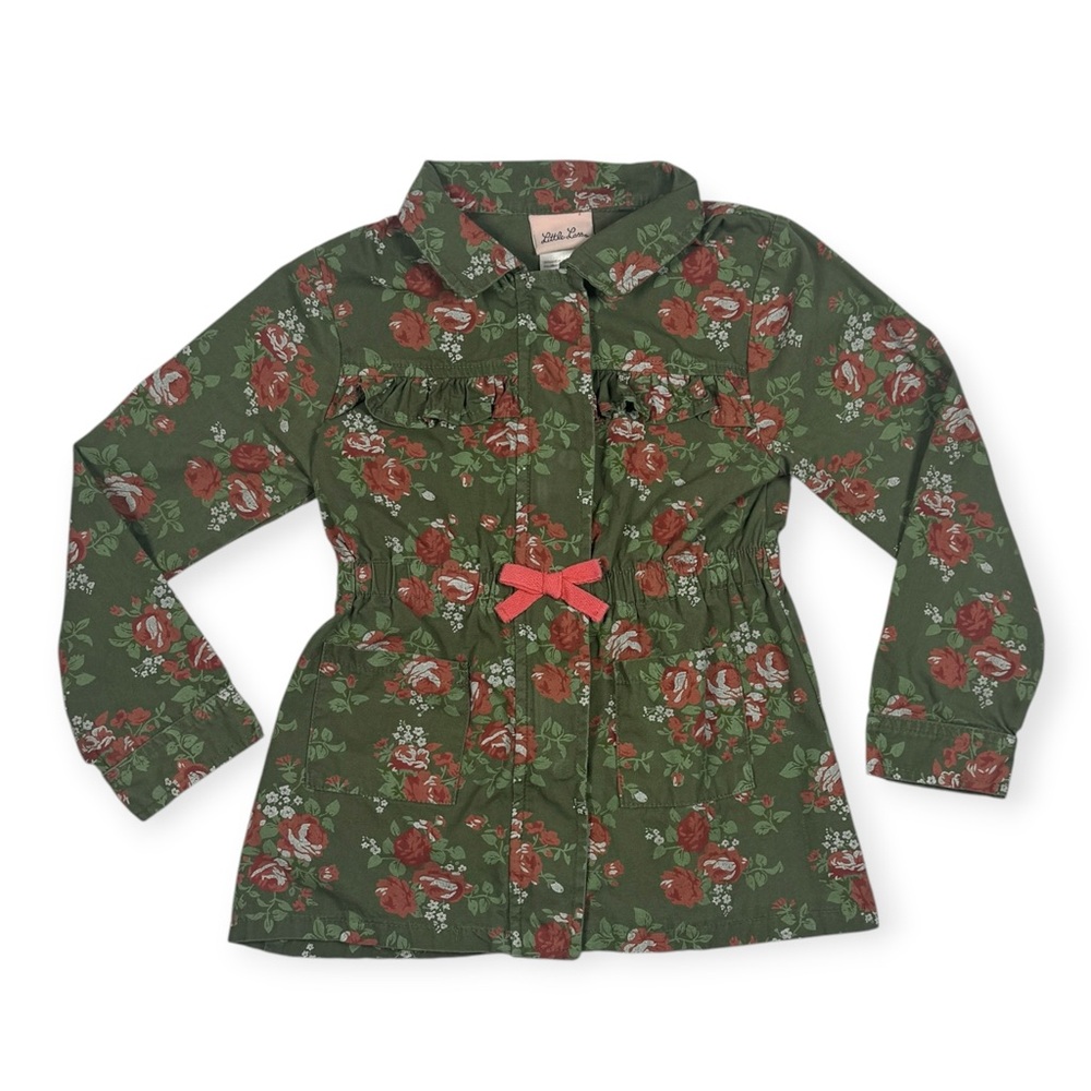 Little Lass Floral Jacket Green‎
